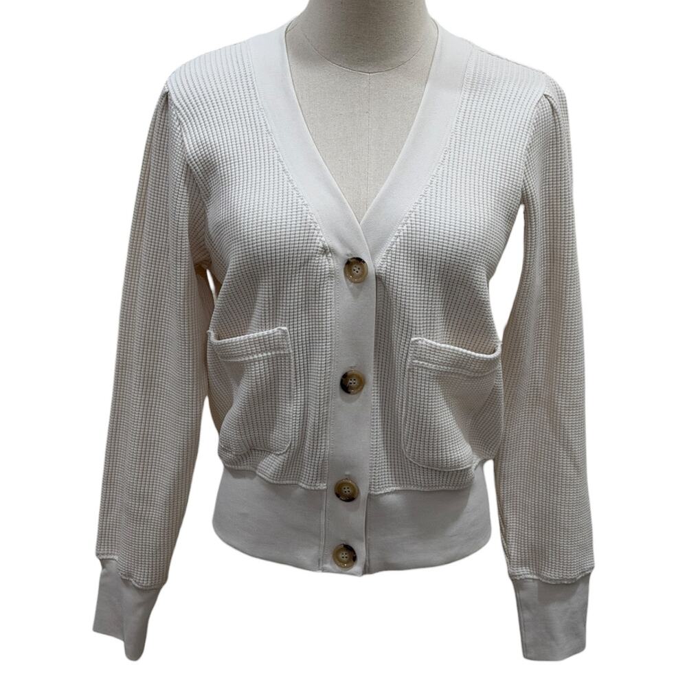AYR The Waffle Cone Cardigan In Seashell White - Picture 4 of 8
